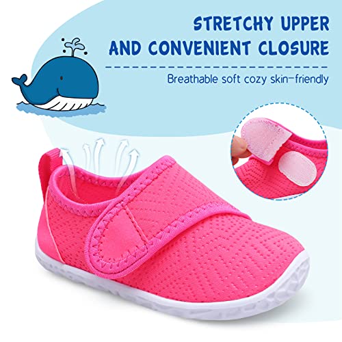 Image of LeIsfIt Toddler Water Shoes Boys Girls Barefoot Aqua Socks Kids Breathable Quick-Dry Swim Shoes for Beach Pool Surf