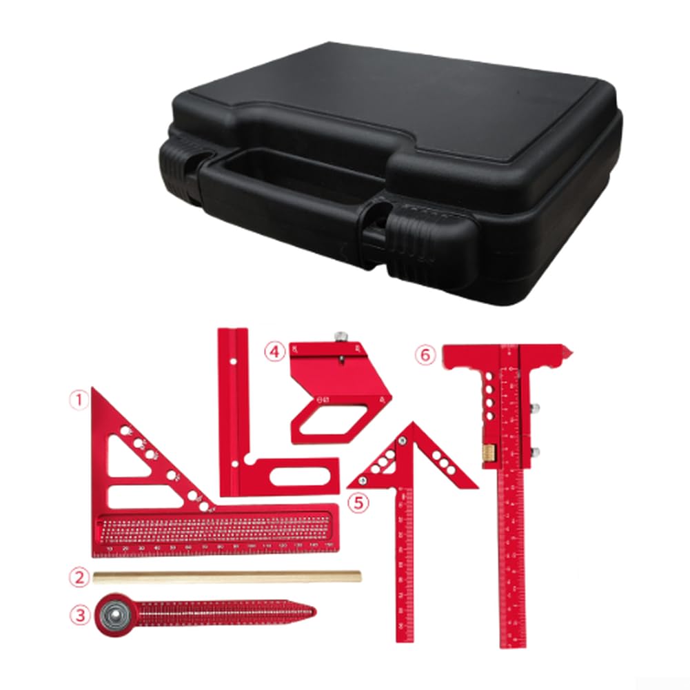 Kit d'outils de précision 29 cm en aluminium rouge (ensemble de 6 pièces)
