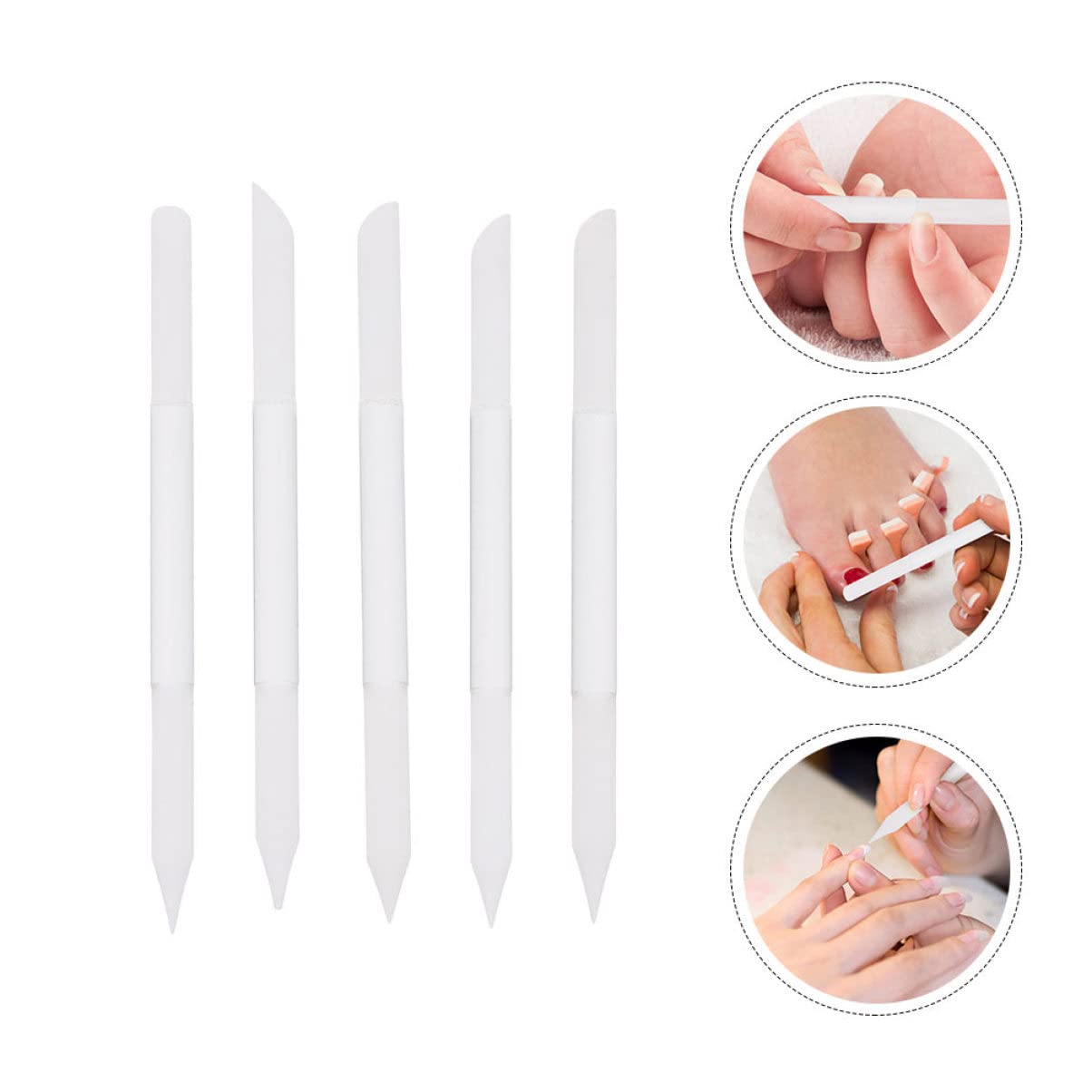 FRCOLOR 20pezzi Limette Per Unghie Vetro Cilindrica Per Manicure e Lucidatura Per Cuticole e Unghie e