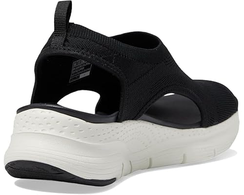 Skechers Women's Arch Fit - City Catch Womens Knit Slip-On Sandals, Black, 8