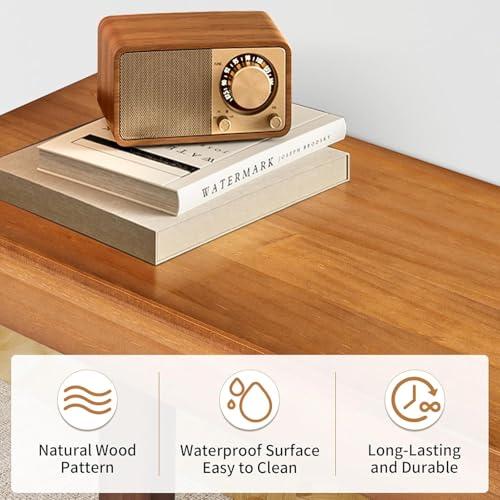 Image of Wooden Console Table Modern Solid Wood Entryway Table for Living Room, Hallway, or Office Slim Design | Light Brown | 116.8 x 30 x 80.8