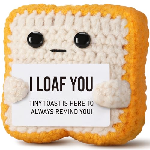 Gifts for Her Him Loved One, Crochet Toast “I Loaf You”, Romantic Present...