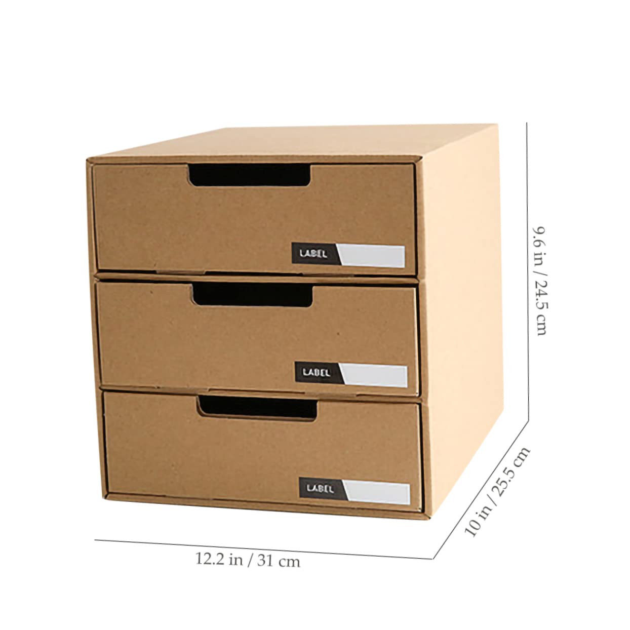 Angoily Organizer da Scrivania in Carta Cassetti Scorrevoli Multipli Beige, Porta Documenti e Cancelleria per Ufficio e Scuola, per Scrivania Desktop