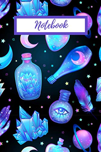 Notebook: Cute Witchy Lined and Dot Grid Notebook Journal
