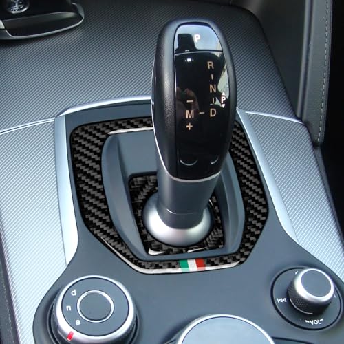 Image of Car Gear Shift Trim Center Console Panel Cover Sticker Carbon Fiber Decal fits for Alfa Romeo Giulia 952 Stelvio 949 2016 2017 2018 2019 Accessories