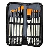 Nylon-Pinsel-Set, Künstlerpinsel, Aquarell-Malpinsel, 10-teilig, professionelles Nylon-Haarpinsel-Set mit Aufbewahrungstasche für Aquarell-Gouache-Acrylmalerei