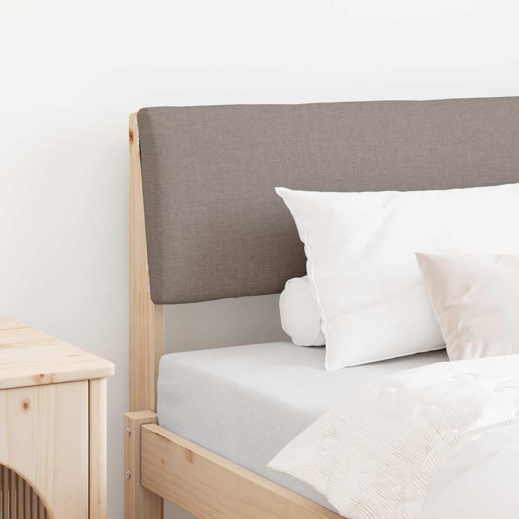 Tête de lit capitonnée taupe 90 cm en pin massif