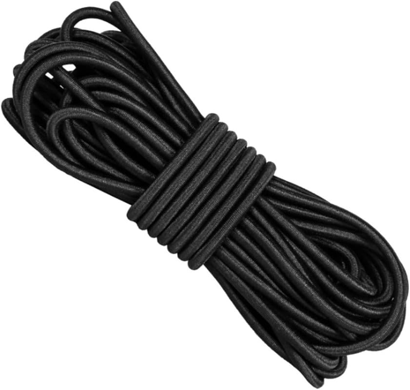 Cordon élastique rond 5mm x 10m noir pour trampoline et camping