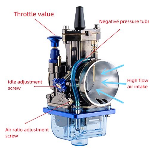 Image of PWK Carburetor Universal Motorcycle Racing Performance Upgrade Carburetor with Carb Jets, 50cc to 250cc 2T 4T Engine Dirt Bike Motocross Motorcycle Scooter ATV Quad Pit Bike Enduro On /Off Road