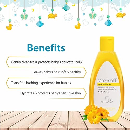 Image of Baby Shampoo 100 ml | Pure & Gentle Tears Free Formula | With Calendula, Aloe Vera, and Vitamin B3 & B5 | pH 5.5 | Paraben Free | Sulphate Free | (100 ml - Pack of 1)