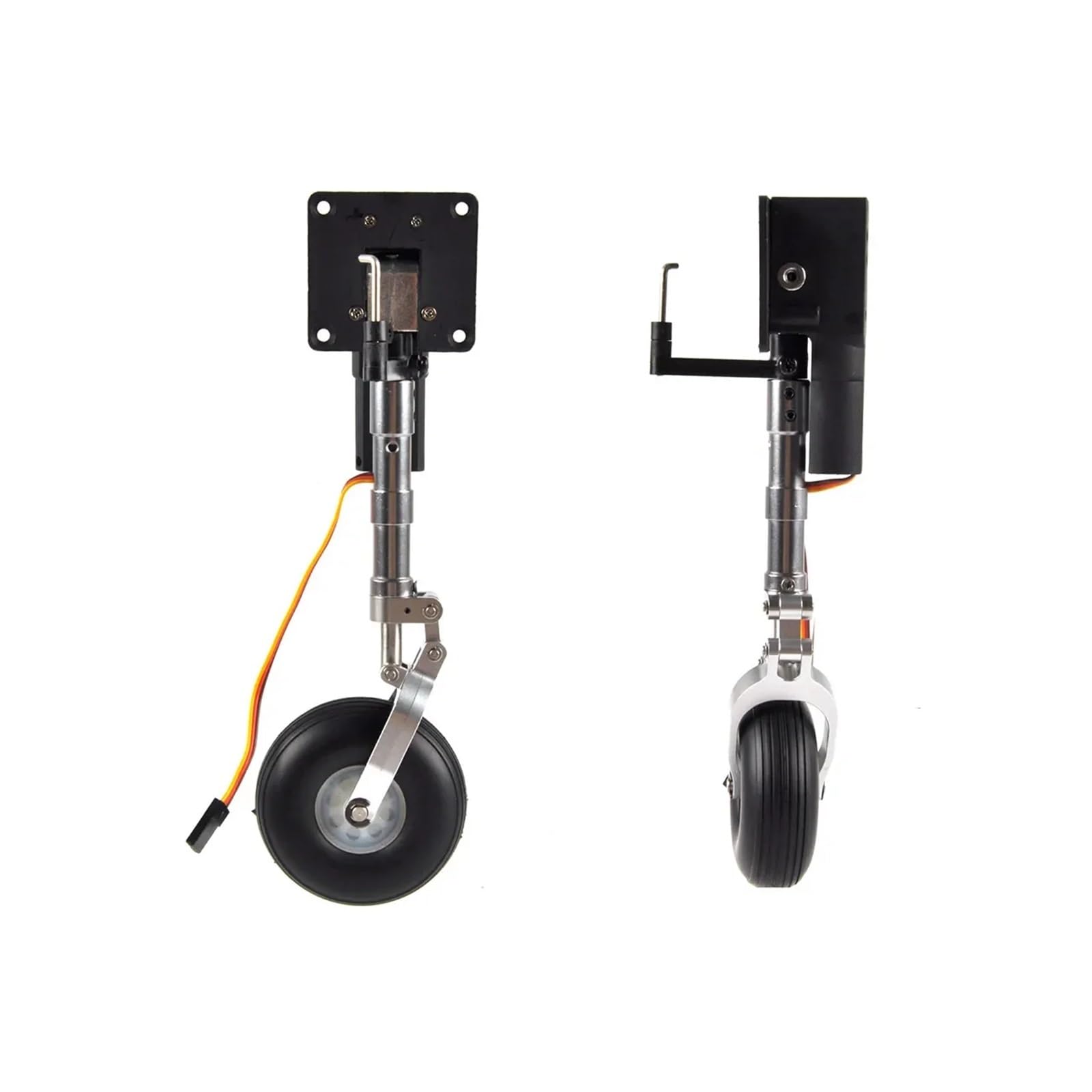 1 Juego de Tren de Aterrizaje retráctil sin servomotor, antivibración, con Ruedas de 193 mm, Compatible con Aviones RC de 1,6 m, Universal.