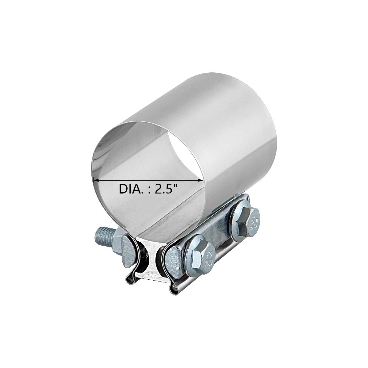 6PCS 2.25" Lap Joint Exhaust Band Clamp Muffler Coupler T304 - Foto 2