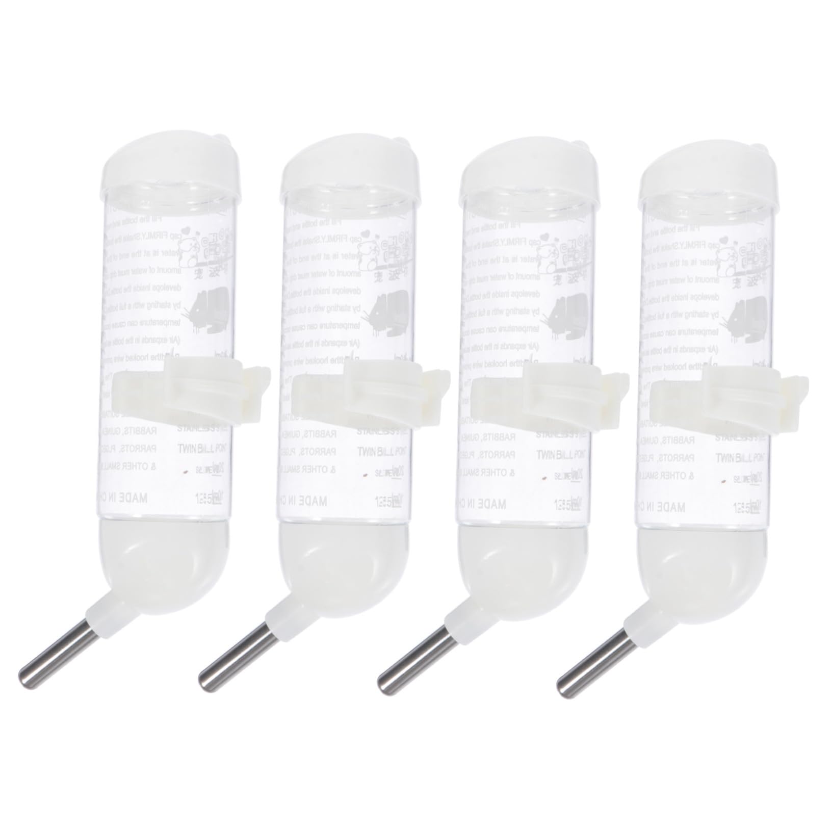 Totority 4 Pack Small Animal Water Dispenser Pet Water Bottle for Guinea Hamster Leak- Easy to Use