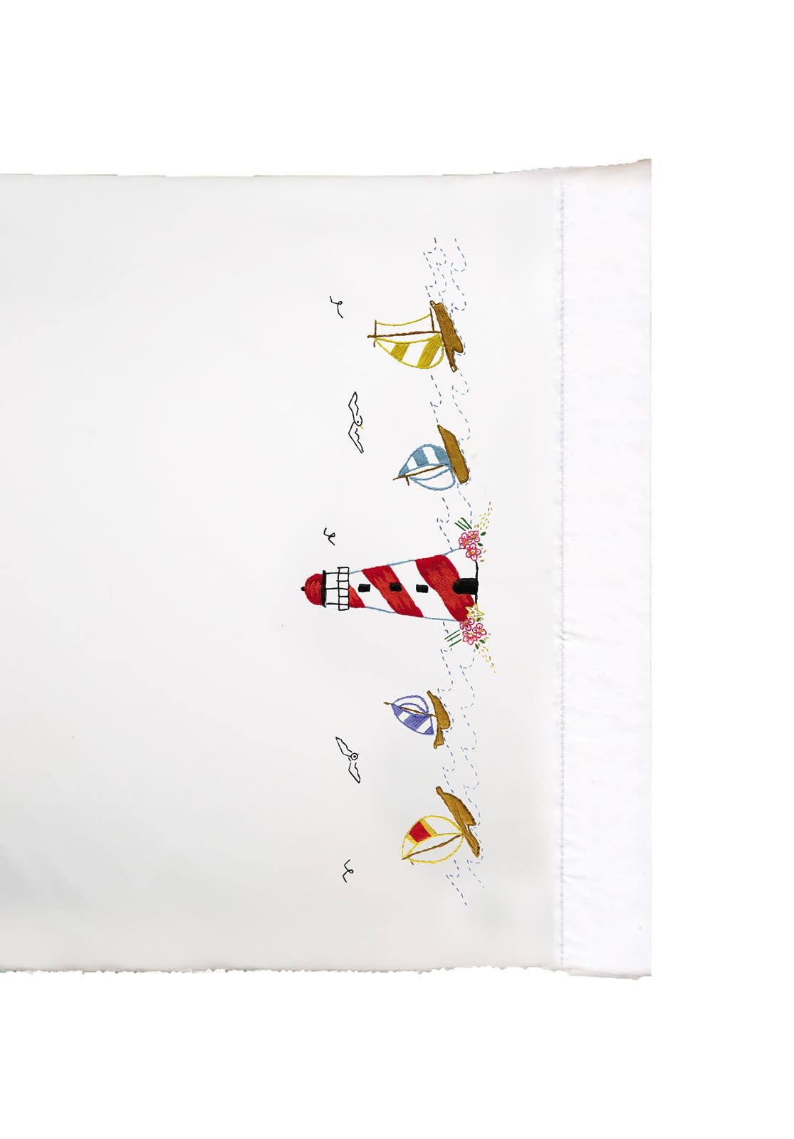 Lighthouse Stamped for Embroidery Pillowcases,Standard