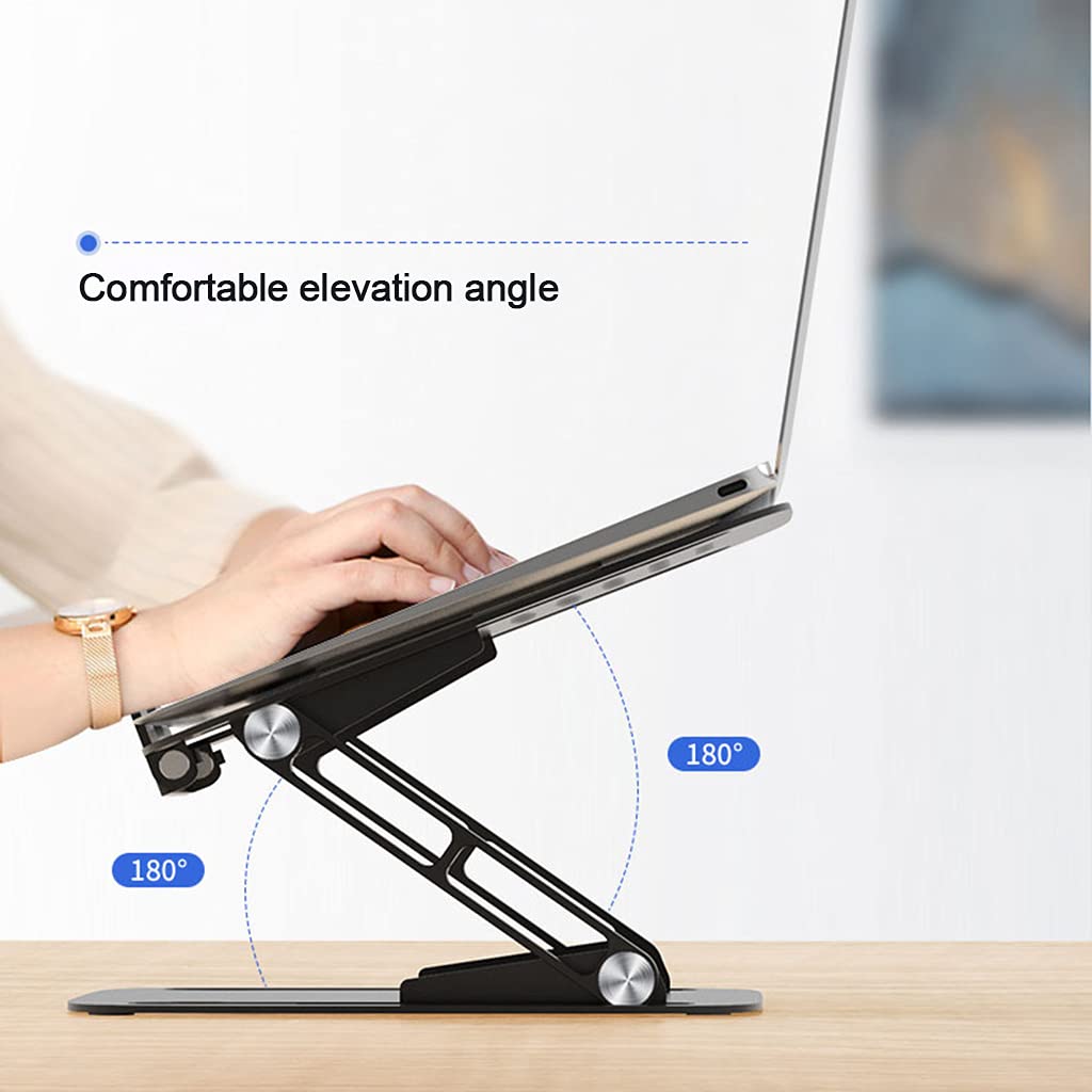Supporto pieghevole in lega di alluminio per cuscinetto di raffreddamento, supporto da scrivania, supporto di raffreddamento regolabile per computer portatile, supporto verticale per laptop