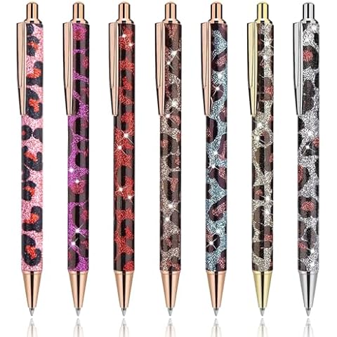 Bling Leopard Print Metal Ballpoint Pens Cover