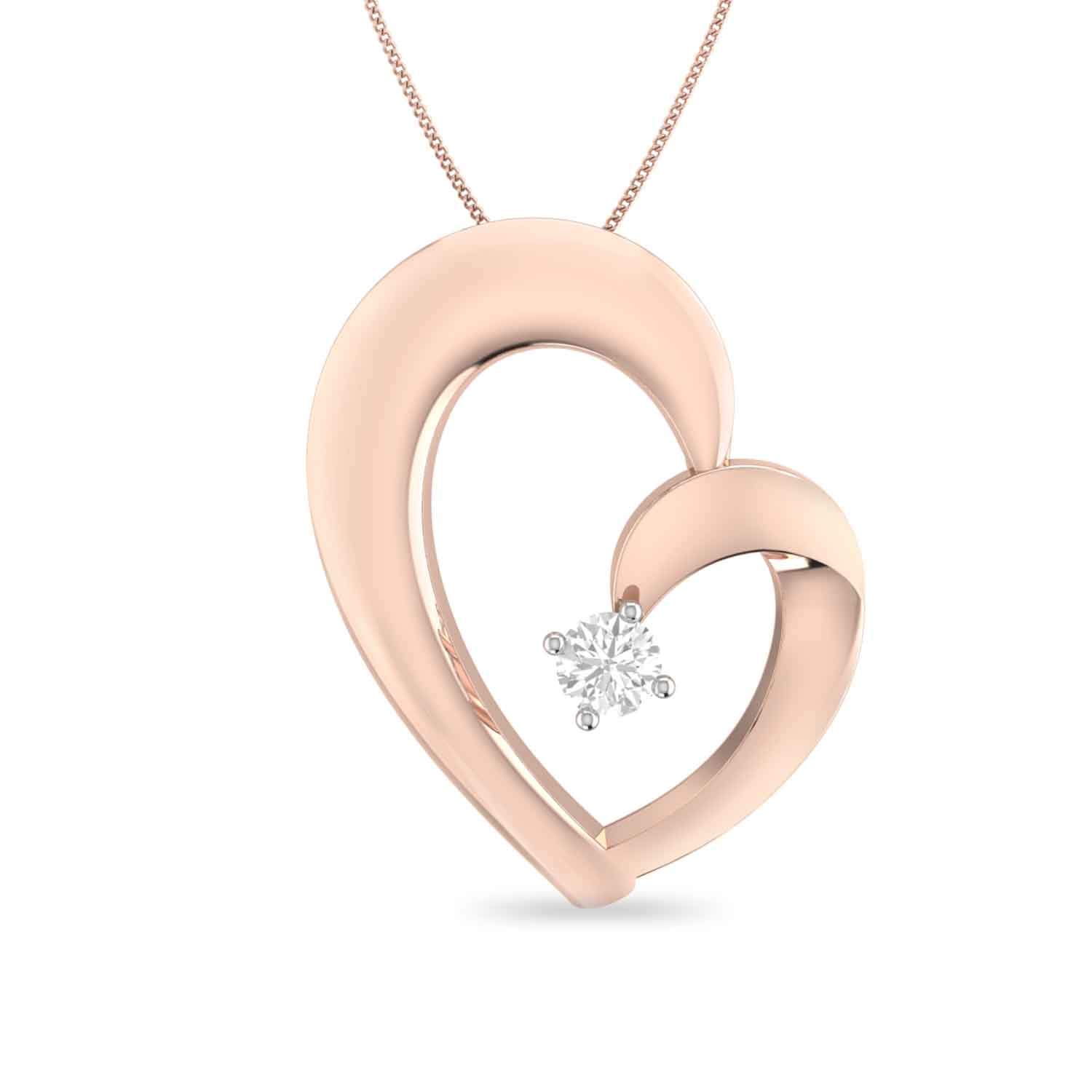 The Naavah Heart 18k (750) Yellow Gold and Diamond Pendant-image-46
