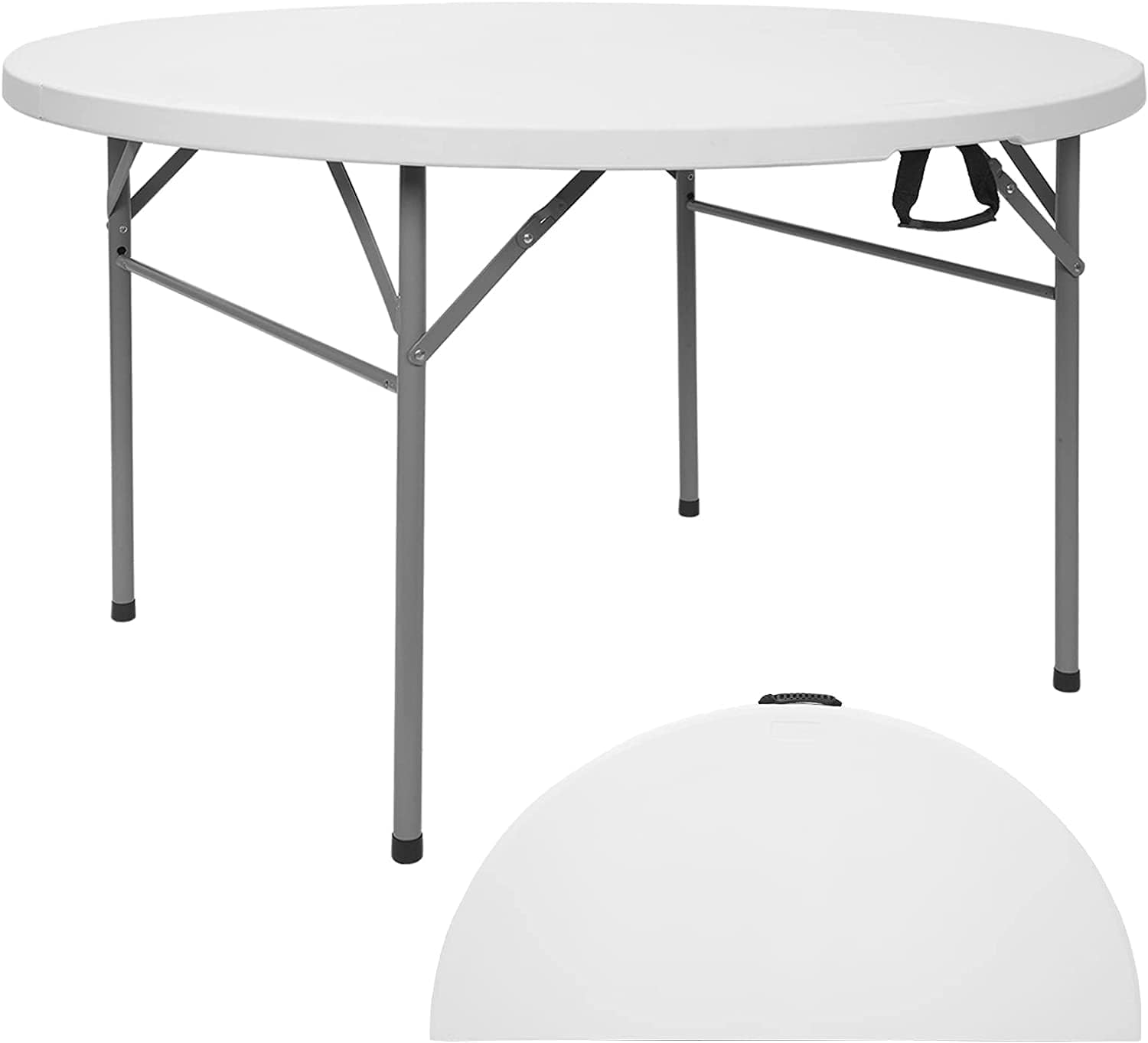 YDY+YQY Heavy-Duty Folding Round Table - 54 Inches, Hold-in-Half Design for Easy Storage and Transport - Ideal for Events, Banquets, and Parties