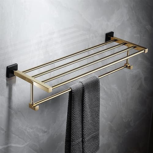 Porte-serviettes et étagère de salle de bain en métal inoxydable suspendu