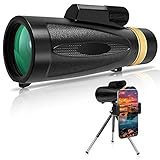 Telescopio monocular de 18 x 62 HD, monocular para teléfono móvil, Soporte para Objetivo, trípode para Escalada, observación de Aves, Caza, conciertos, Partidos de fútbol y Viajes