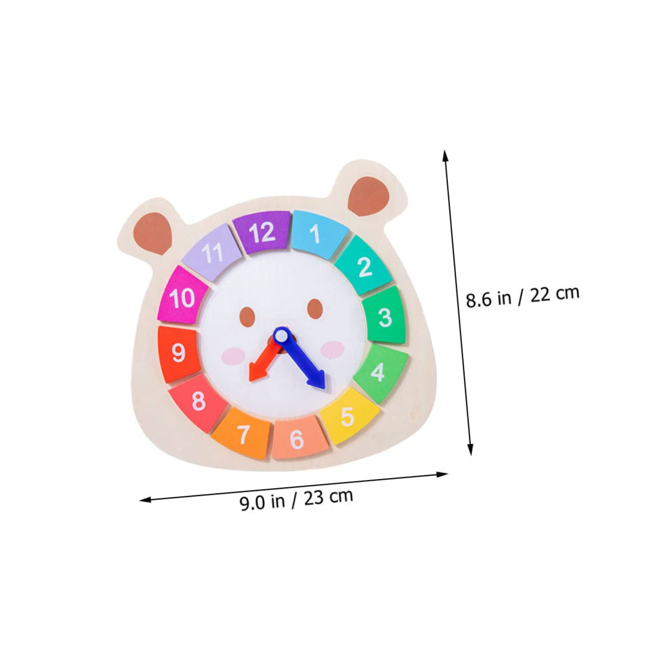 PRETYZOOM 1Pc Wooden Shape Clock for Cognitive Learning Plaything Early Educational Tool to Enhance Telling Skills and Promote Hand Eye Coordination