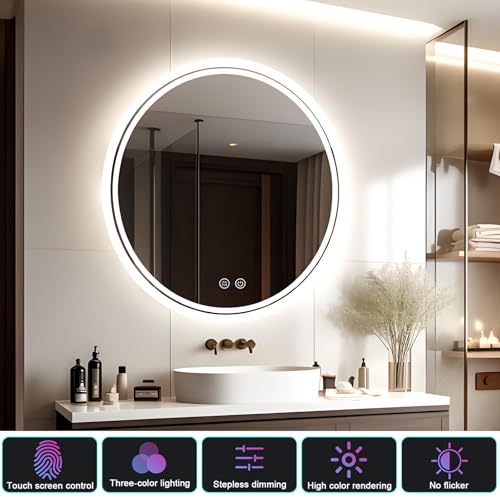 Miroir salle de bain LED 3 températures couleur tactile
