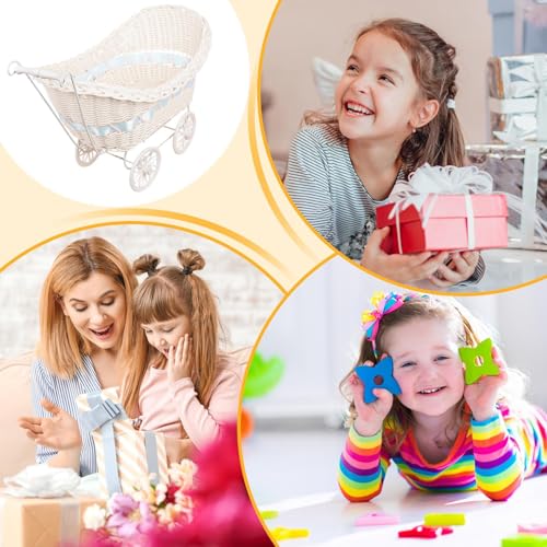 Carrito de bebé en mimbre sintético para decoración de picnics y jardín 5
