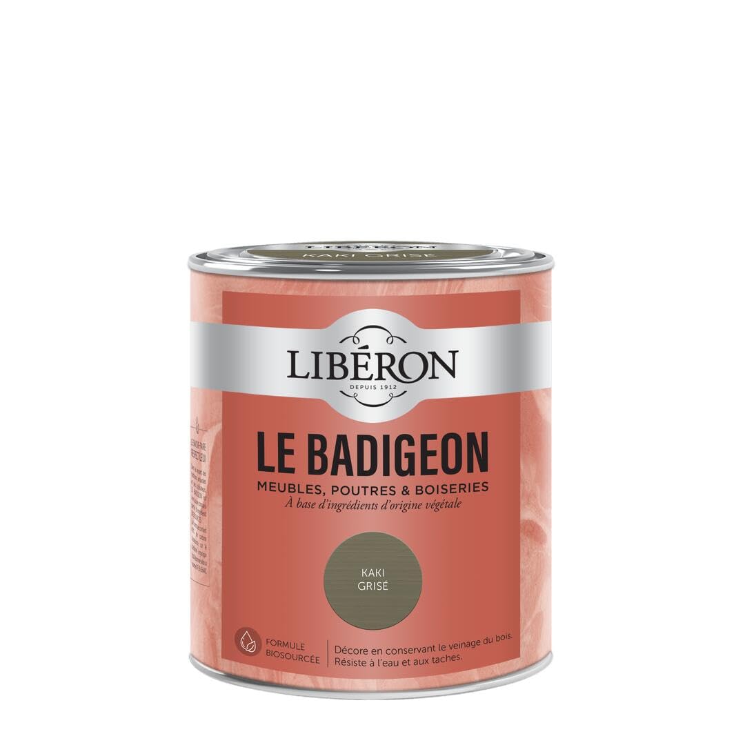 Libéron Le Badigeon meubles, poutres et boiseries, Kaki grisé 0,75L