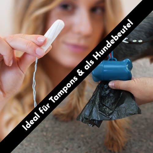 Bürstenking Hygienebeutel – blickdichte & schwarze Hygieneabfallbeutel – geruchsfreie & praktische Müllbeutel – 5 Rollen mit je 50 Beuteln – ideal für Tampons, Damenbinden und Hundekot