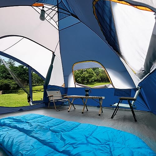 Image of UNP Camping Tent with Screen Room, Portable 6 Person Camping Tent with Screen Porch, Family Dome Tent for Camping Outdoor - 14'x11'x72''(H)