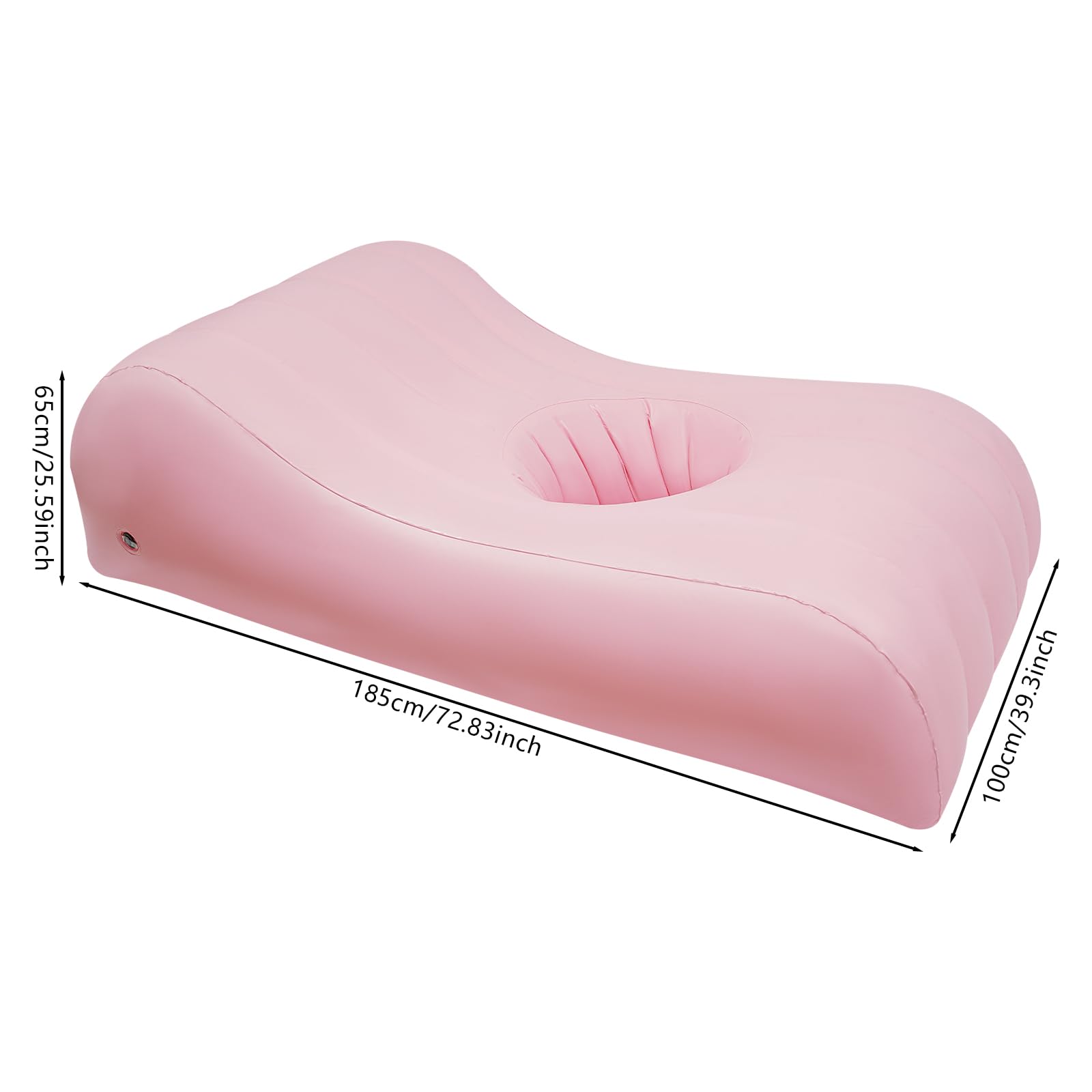 WPORDE BBL Mattress Bed with Hole, 73x39in Inflatable Recovery Air Mattress, S-Shaped Curved Inflatable Bed, After Surgery for Sleeping, BBL Blow Up Couch Waterproof Sofa Chair for Summer