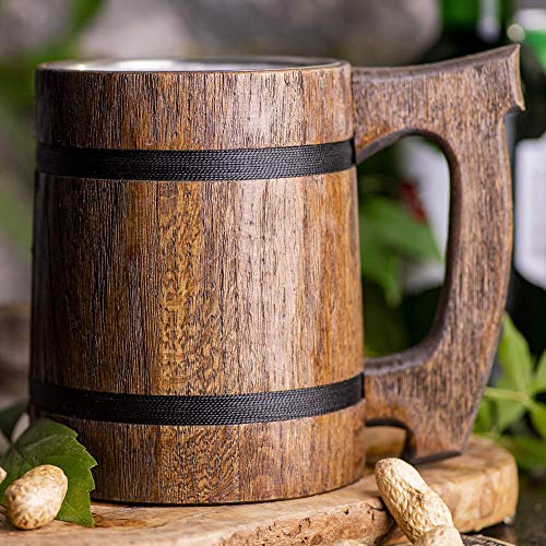 Fantasy Plain Wooden Beer Mug, Dungeon Master, Pirate Medieval Beer Stein, Beer Tankard, DnD Gamer Gift, MH Geek Gift - Thumbnail 6
