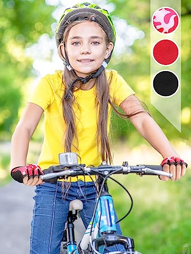 Image of Boao 3 Pairs Kids Half Finger Bike Gloves