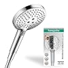hansgrohe Raindance Select S – Duschkopf, Handbrause mit 3 Strahlarten (inkl. PowderRain), runde Duschbrause (⌀ 120 mm), Brausekopf mit Antikalk-Funktion, Chrom