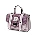 Islander Harris Tweed Mini Satchel, Handbag for Women, Flap and Microfiber Leather (Violet Mini Dogtooth)