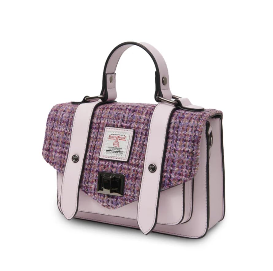 Image of Islander Harris Tweed Mini Satchel, Handbag for Women, Flap and Microfiber Leather