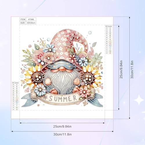 Image of 5D Special Shape Diamond Art Kit for Adults, Sunflower Gnome, 12 x 12 Inch | Crystal Rhinestones, DIY Wall Decoration Gift, Diamond Painting