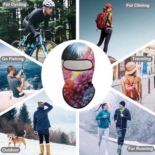 Balaclava de Flores Arcoíris con Protección Solar para Hombres y Mujeres, Máscara Respirable de Cabeza Completa para Senderismo, Ciclismo, Correr y Conducir miniatura 6