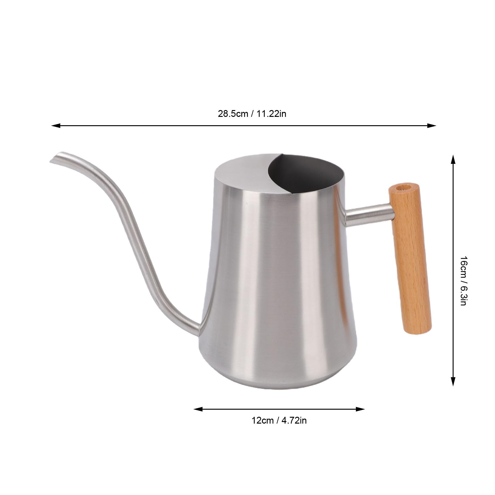 Regadera Interior de 1 Litro con Pico Largo | Caño Largo Sin Desbordamiento, Mango de Madera, Pequeña Lata de Agua de Metal para Casa, Bonsái, Plantas, Flores de Jardín