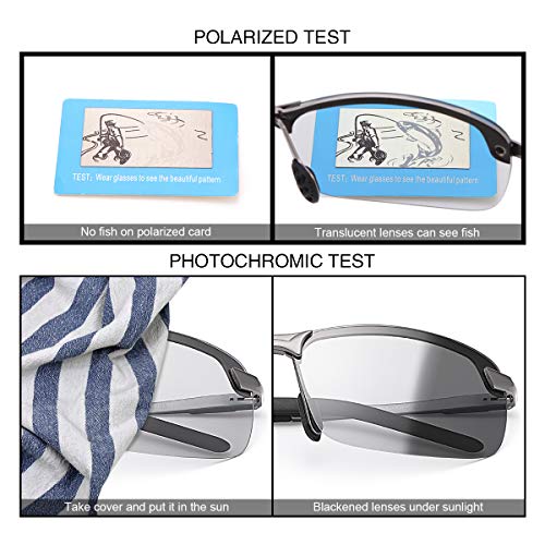 Image of MIRYEA Polarized Photochromic Driving z87 Sunglasses for Men Day Night Safety Glasses