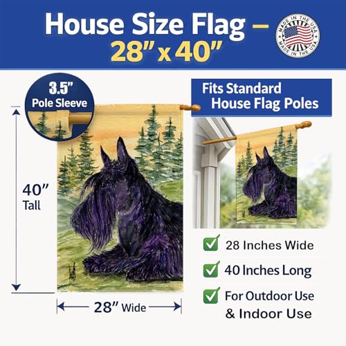 Scottish Terrier Flag drapeau de maison multicolore grand format toile extérieure SS8511CHF - 5