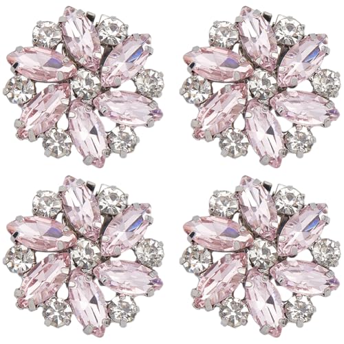GORGECRAFT 4 pezzo Fermagli per Scarpe Da Sposa con Strass Fiore Staccabile Fibbia per Scarpe In Ottone Elegante Decorazione di Scarpe In Cristallo per Abiti Pochette Scarpe Da Festa di Nozze