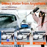 Cordless Pressure Washer, 21V 1500W Portable Pressure Washer, 60Bar/870 PSI High Power Washer Machine with 2 Nozzles, 2 Battery, 5m Hose Cordless Jet Washers/Pressure Washers for Car Floor Outdoor - Image 8