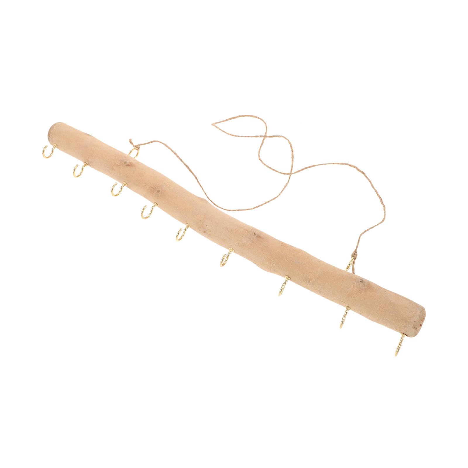 Perchero de pared de madera noble y ganchos resistentes de diseño orgánico