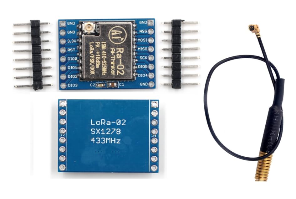 Ai Thinker LoRa Ra-02 SX1278 wireless 433MHz transceiver Module with 10cm IPX Spring Antenna-image-1