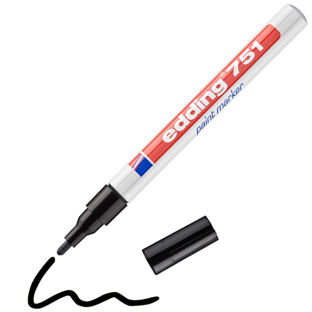 Edding 751 Gloss Paint Marker - Black (001) Medium - Round Nib (1-2 MM)