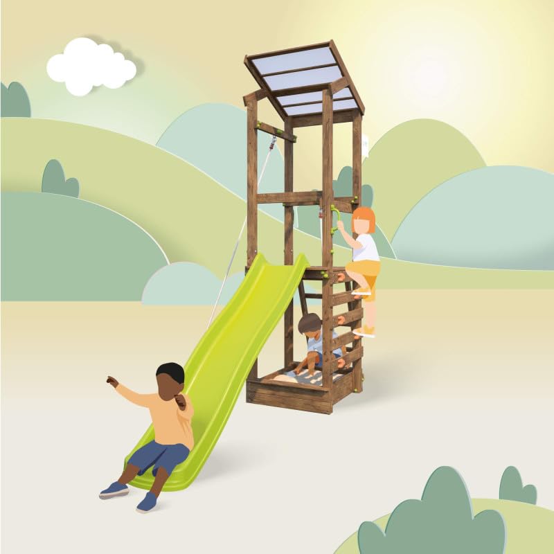 Parque infantil con pared de escalada y cuerda de escalada - Happy Rope 120