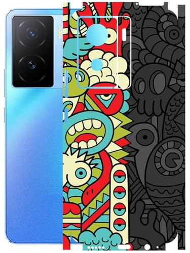 Image of AtOdds - Full Body Back Screen Guard Protector Film - Lamination Wrap Skin Sticker Compatible with IQOO Z7 (5G) | Scratchproof Matte Finish (Graffiti50)