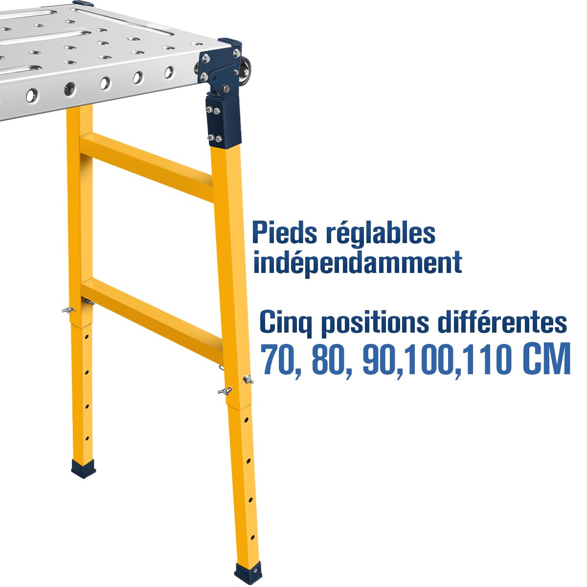Plateforme de Travail Portable Multifonctionnelle 2 en 1 | Table De Soudure Pliable Capacité de Charge de 500 kg | 36x140cm Plateau de Table Galvanisé