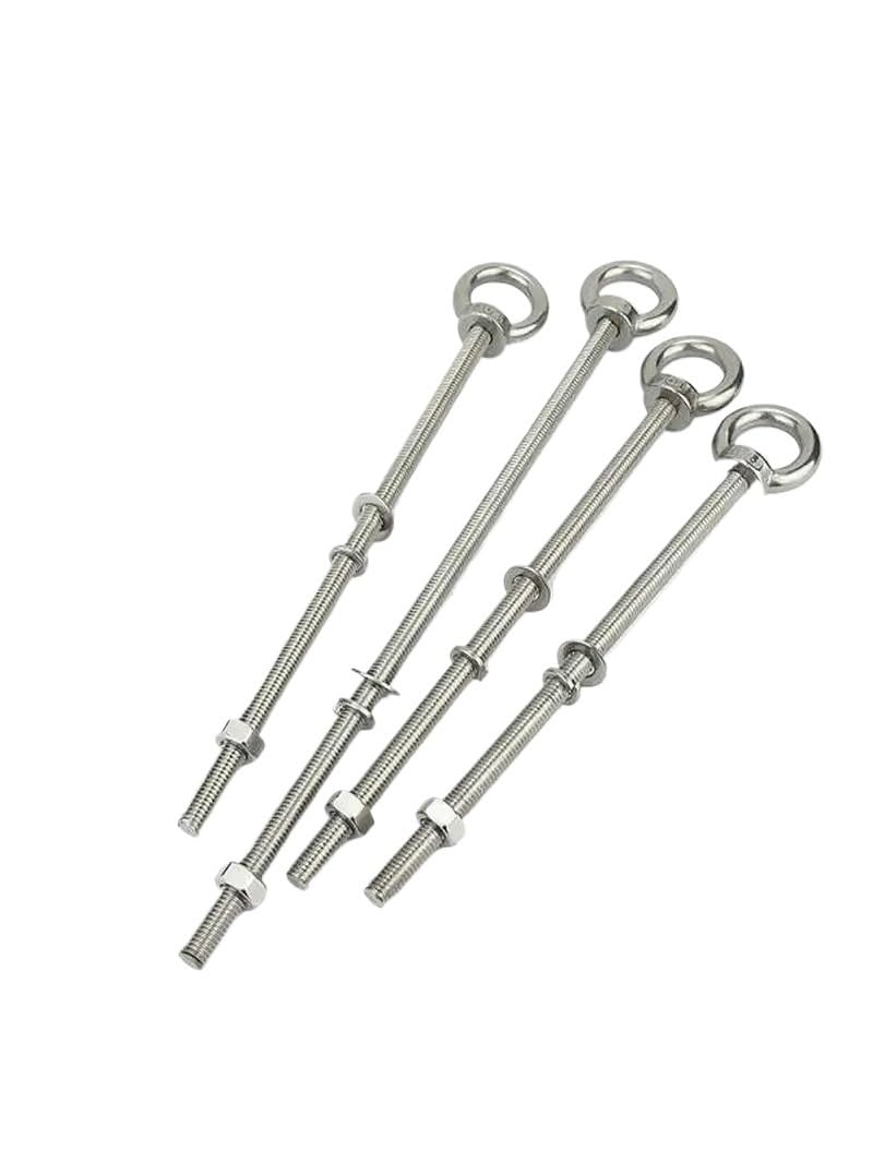 pernos de ojo， Perno de argolla largo extendido de 20-300 mm Acero inoxidable 304 Rosca métrica M4-M20 Tornillo de argolla de elevación con tuerca y arandela Pernos de argolla de acero inoxidable(M20X